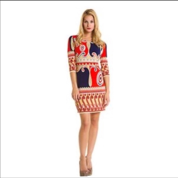 Ali Ro Dresses & Skirts - Ali Ro 3/4 Sleeve Shift Dress Abstract Print 2